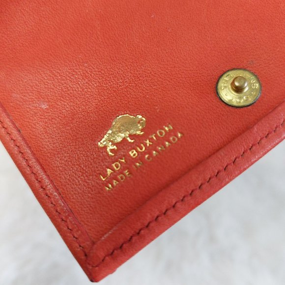 Vintage Lady Buxton Red Leather Clutch Short Wallet Pouch - Picture 5 of 12